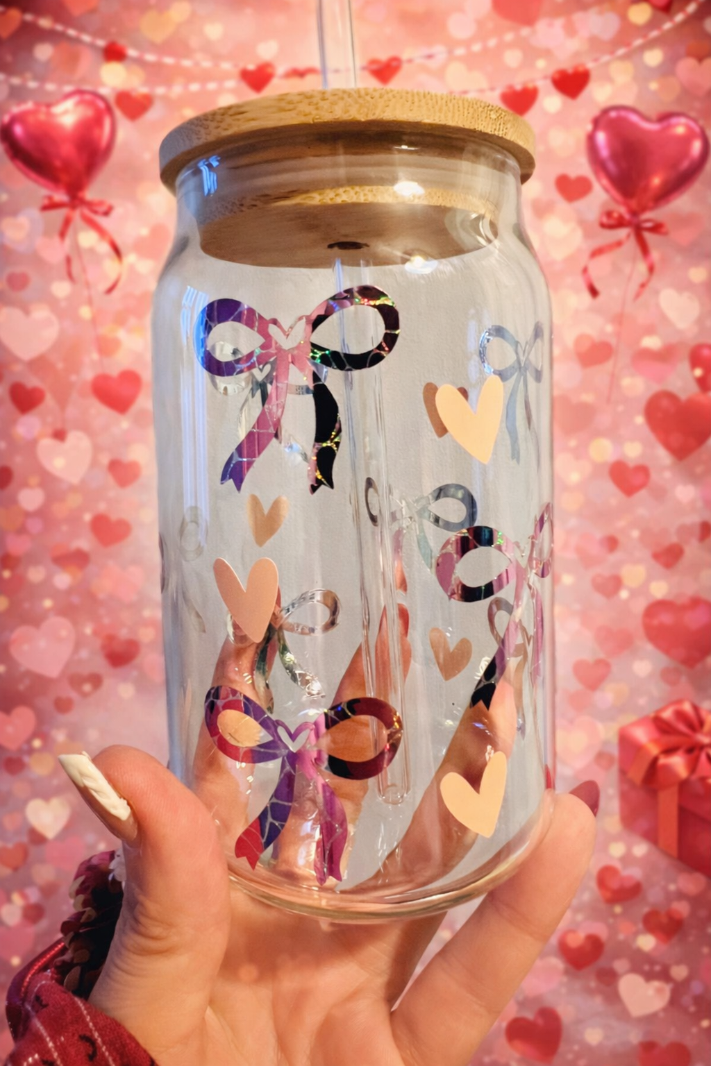 Valentines glass can
