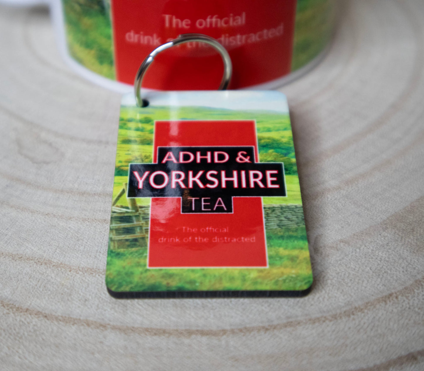 ADHD & Yorkshire tea mug and keyring set