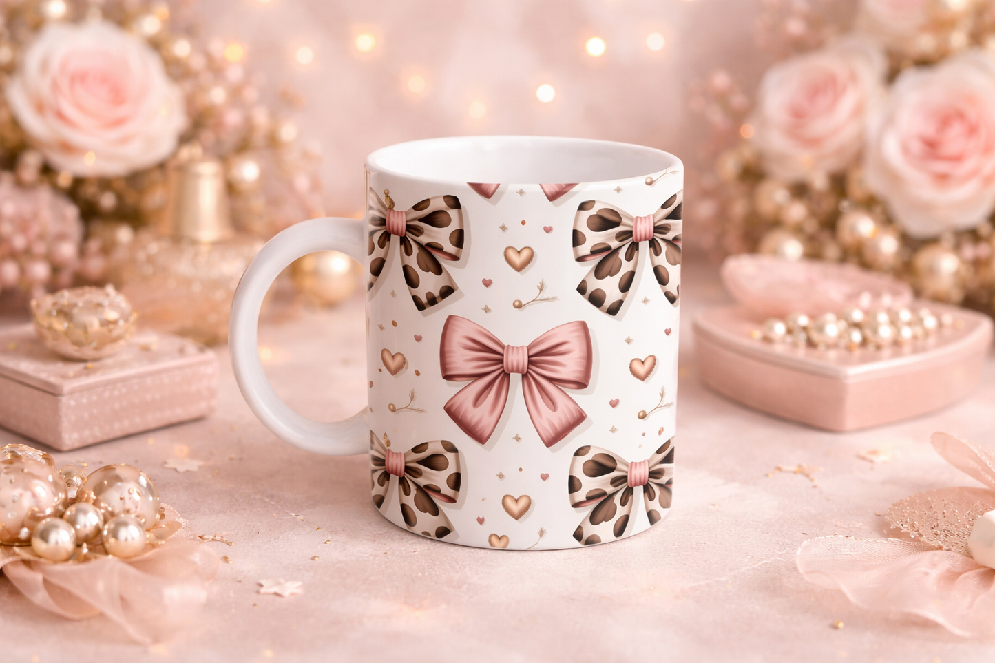 Large bows 11oz ceramic mug