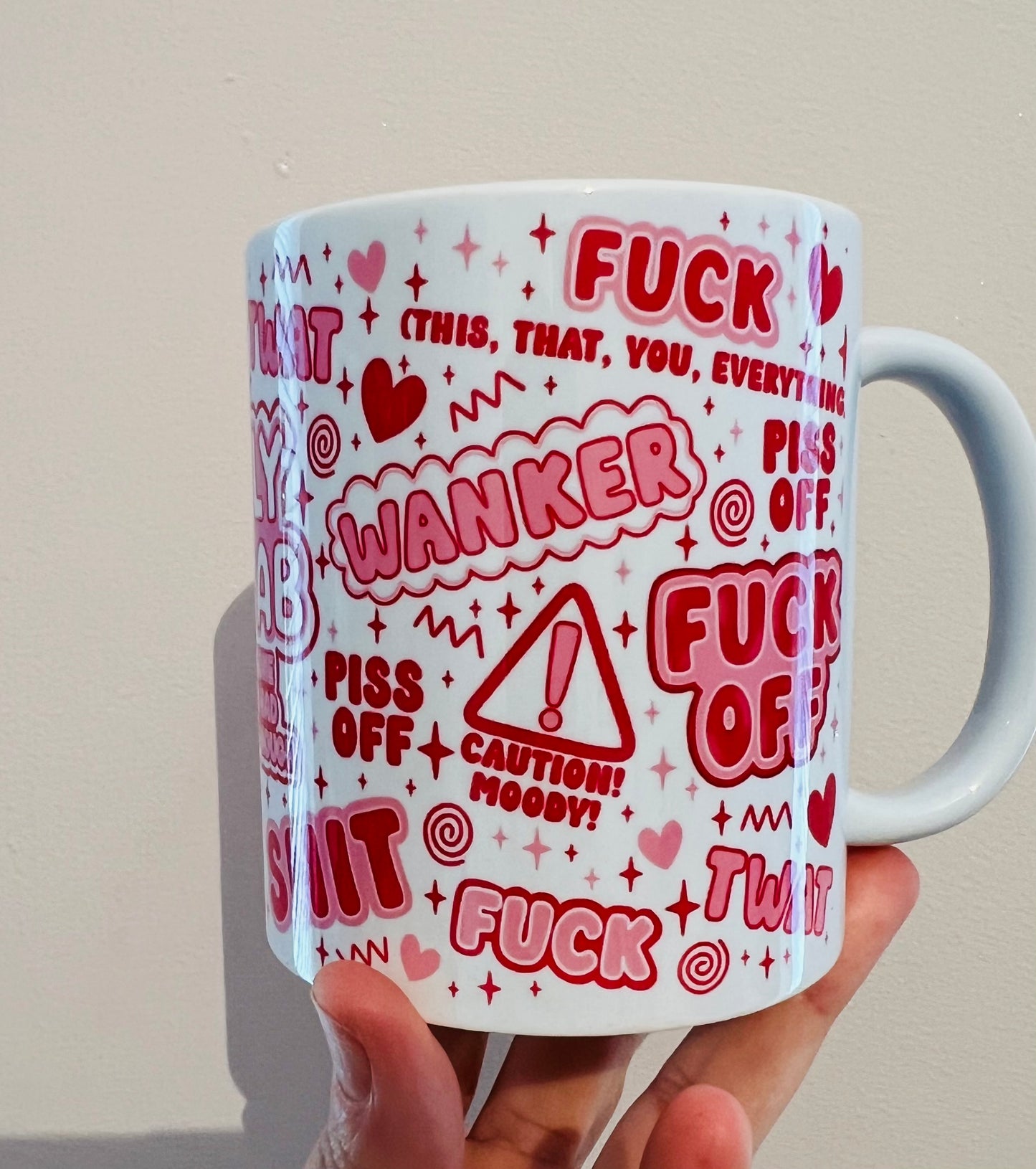 11oz pink sweary mug