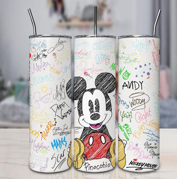 Mouse with autographs 20oz stainless steel tumbler