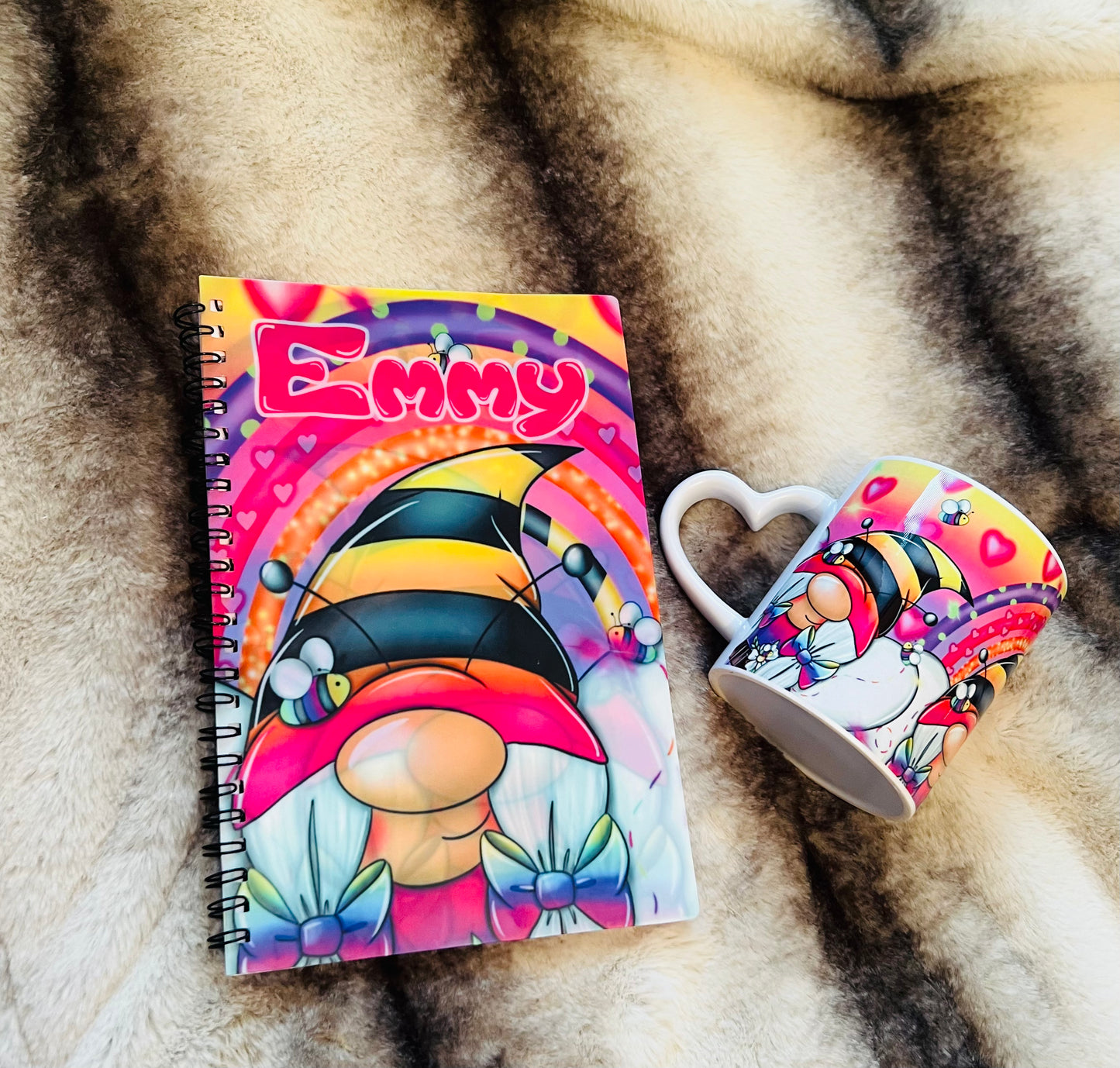 Gonk bee Matching note book and mug set