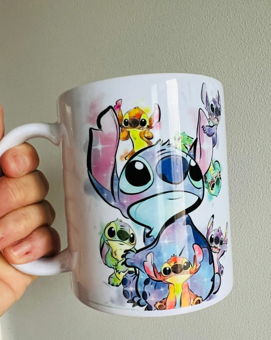 11oz watercolour blue alien mug