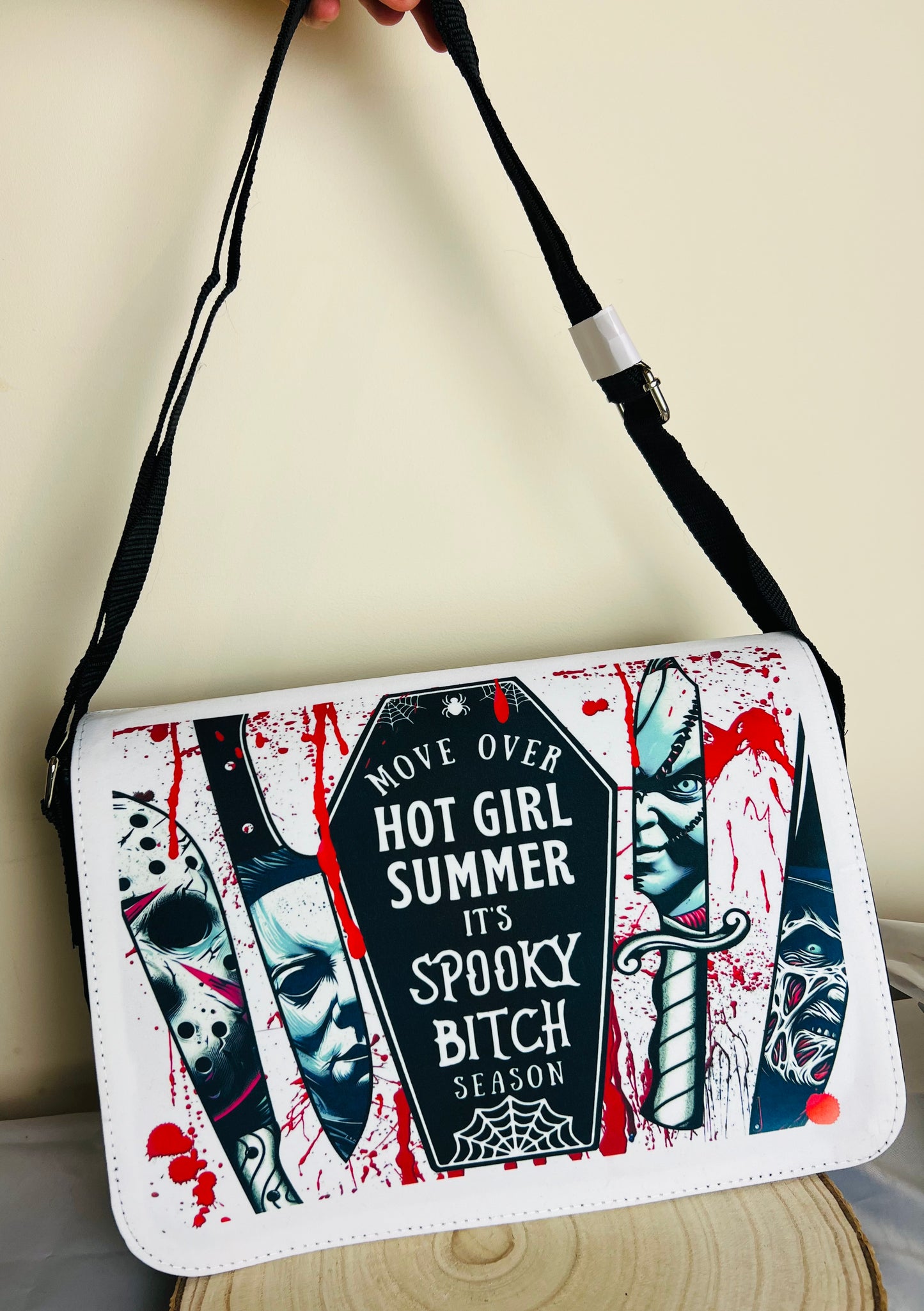 Over shoulder spooky season bag
