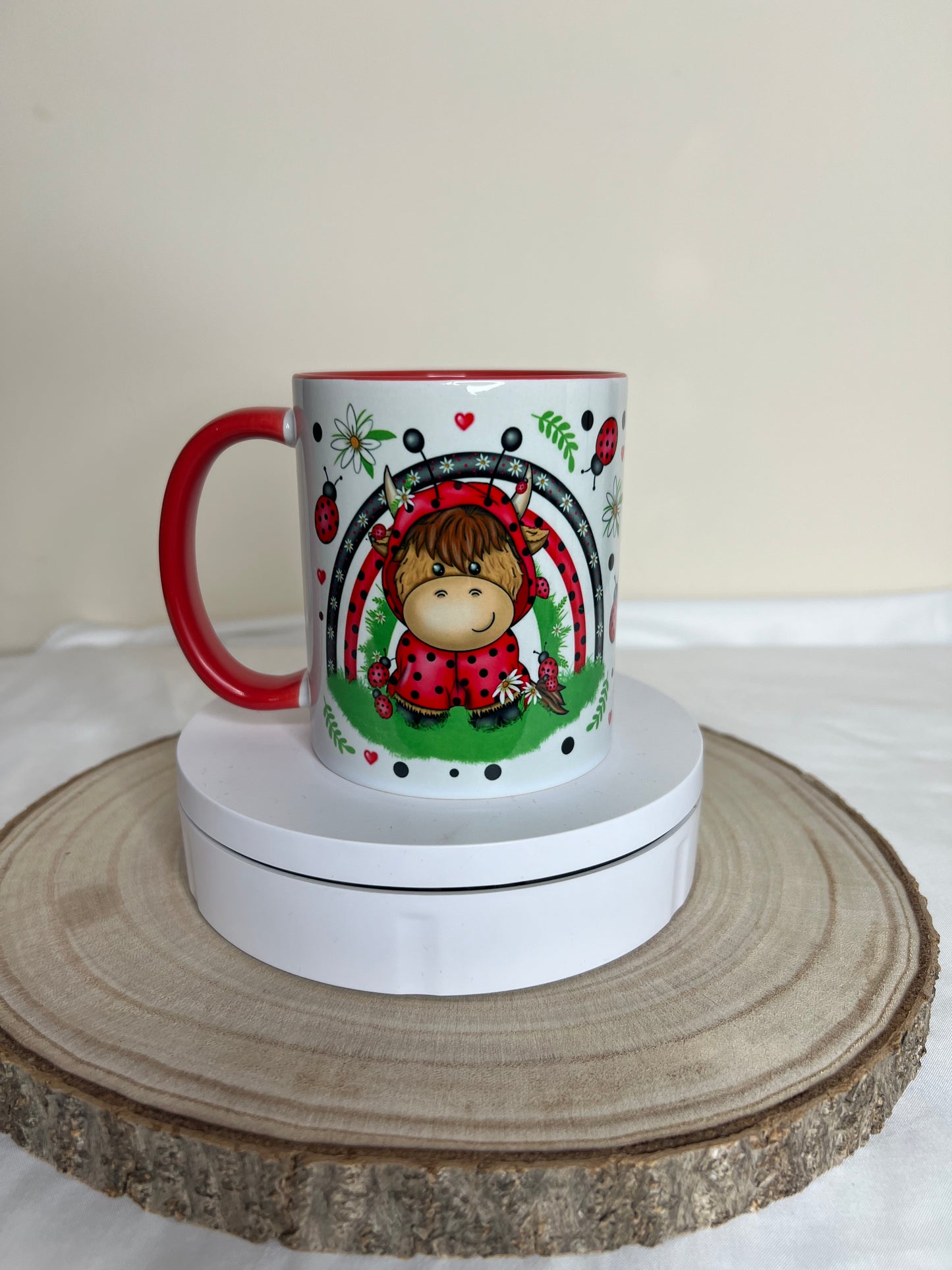 Highlandcow ladybug mug