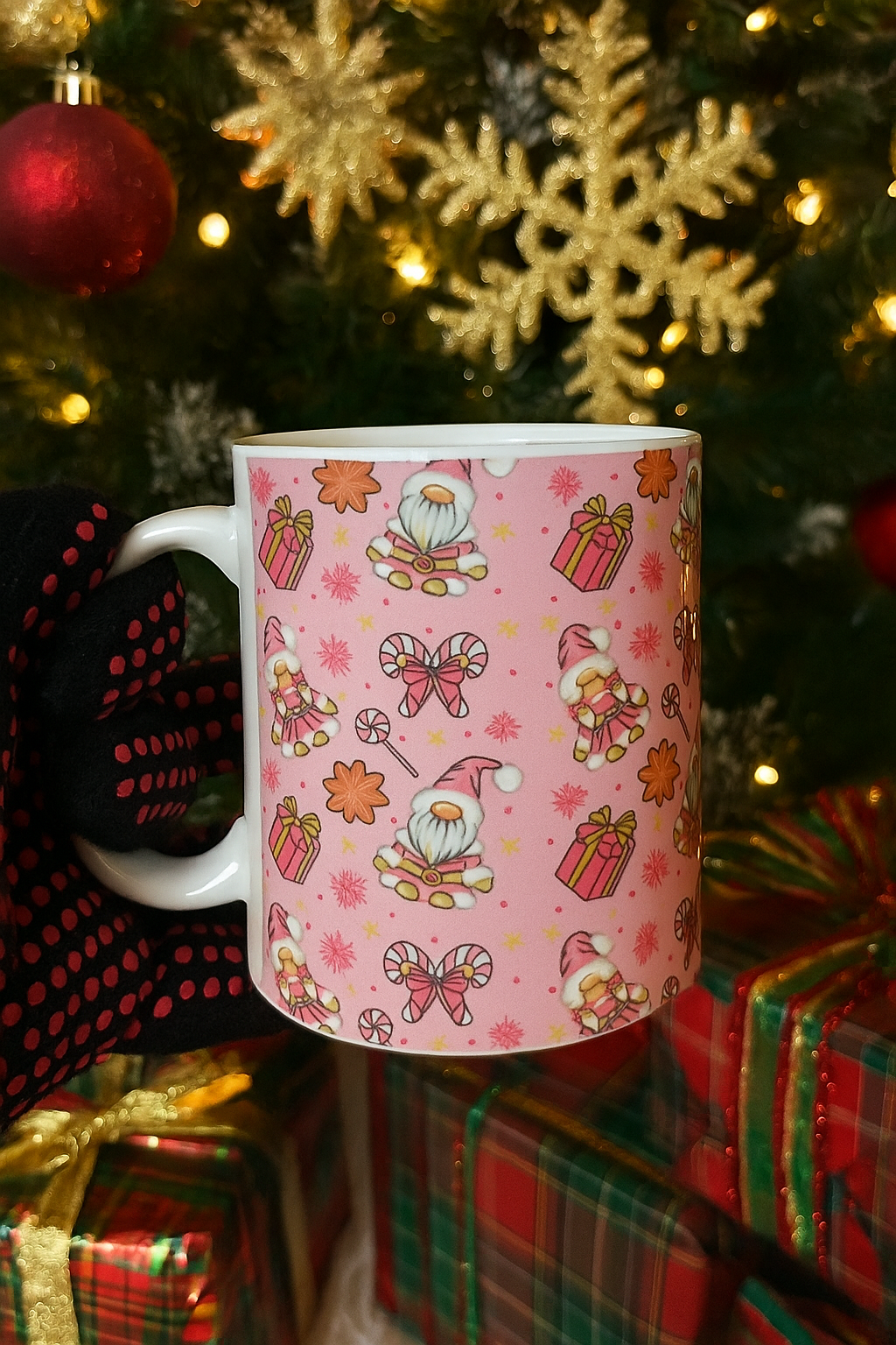 11oz pink everything sweet gonks Christmas mug