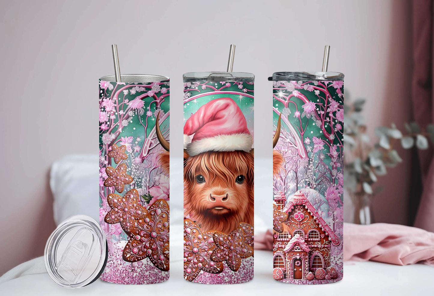 20oz highland cow with house tumbler