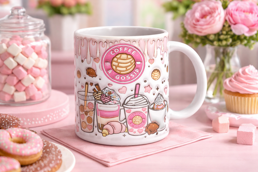 3D bubble gossip and coffee mug