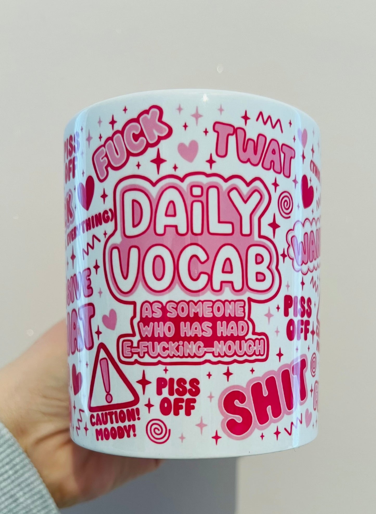 11oz pink sweary mug