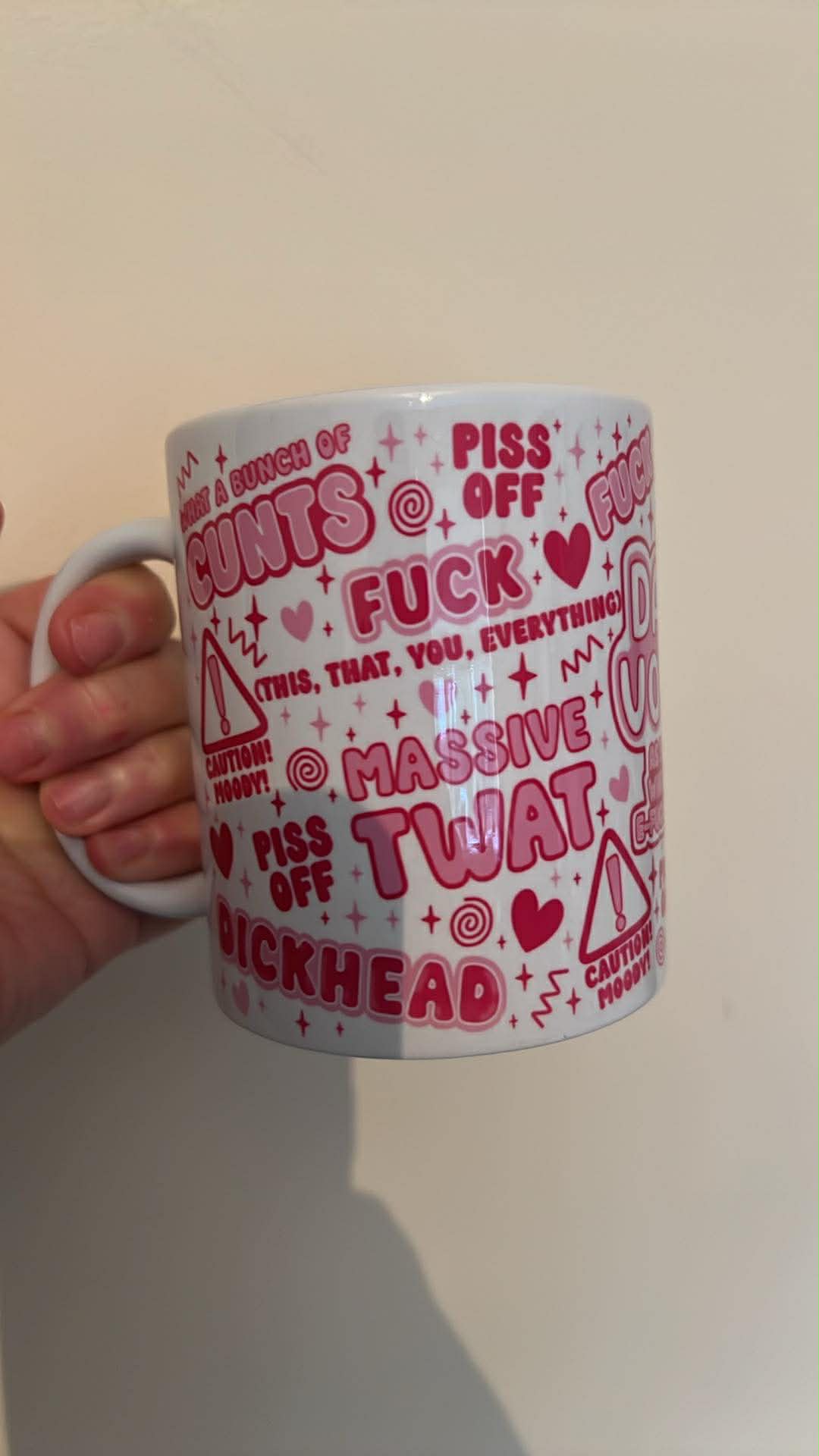 11oz pink sweary mug