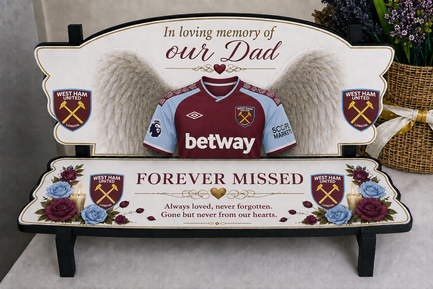 Football lovers memorial bench