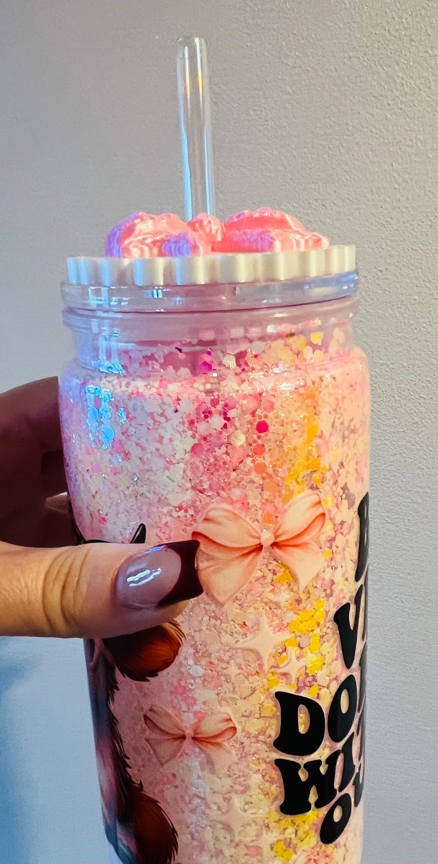 20oz glow In the dark bad vibes highland cow tumbler