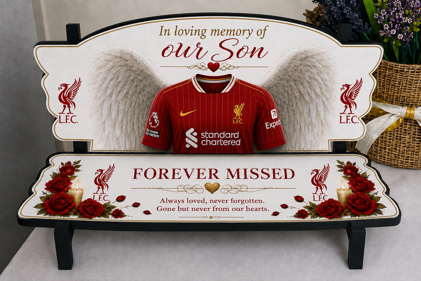 Football lovers memorial bench