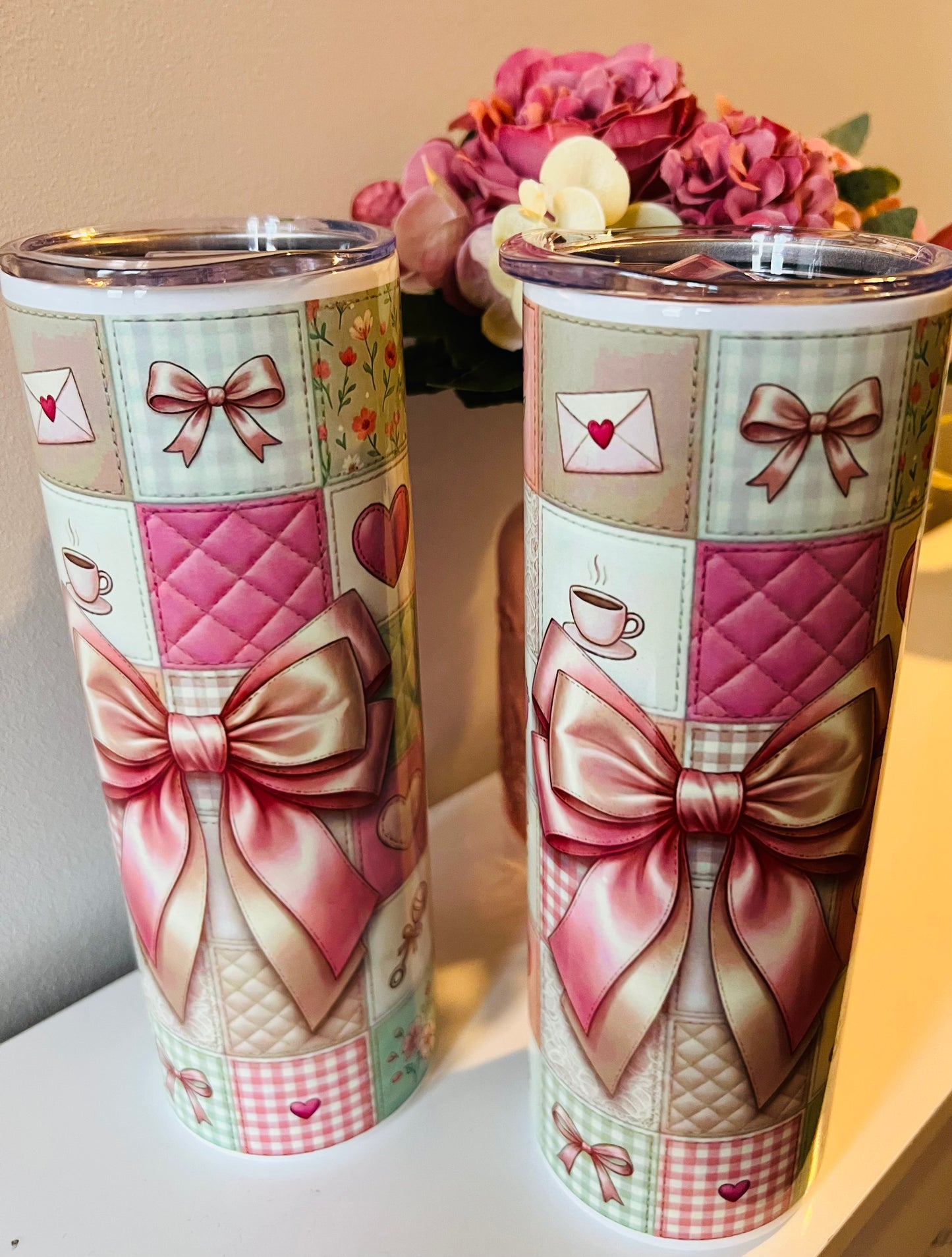 Dreamy patchwork 20oz stainless steel tumbler