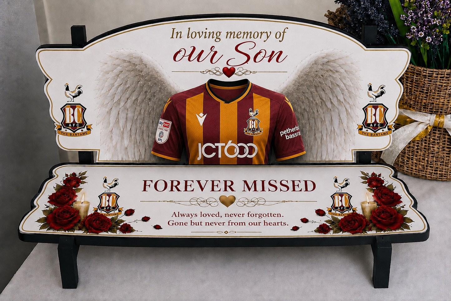 Football lovers memorial bench