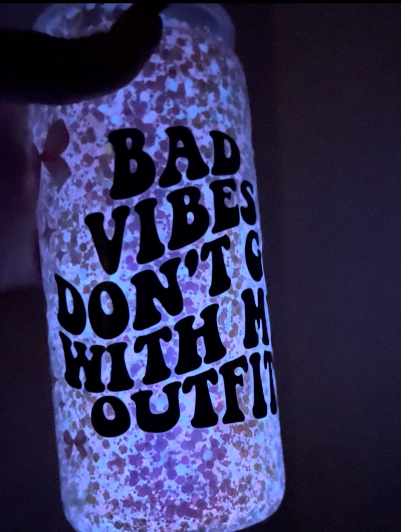 20oz glow In the dark bad vibes highland cow tumbler