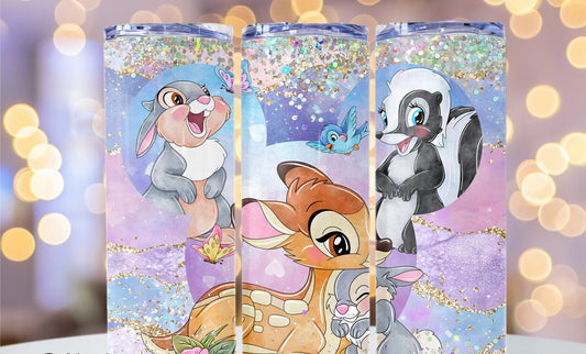 20oz woodland baby animals stainless steel tumbler