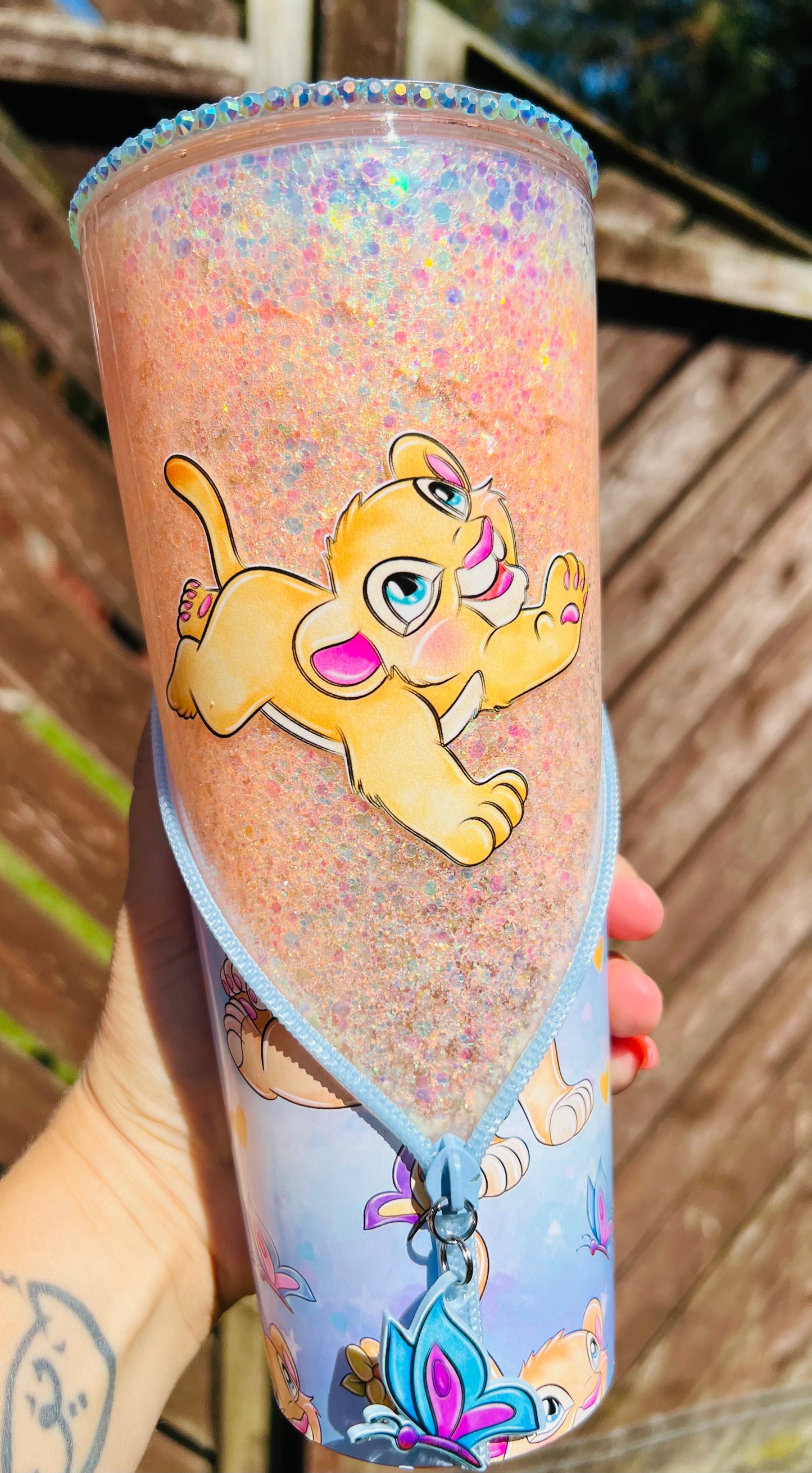 Lion cub zipper tumbler