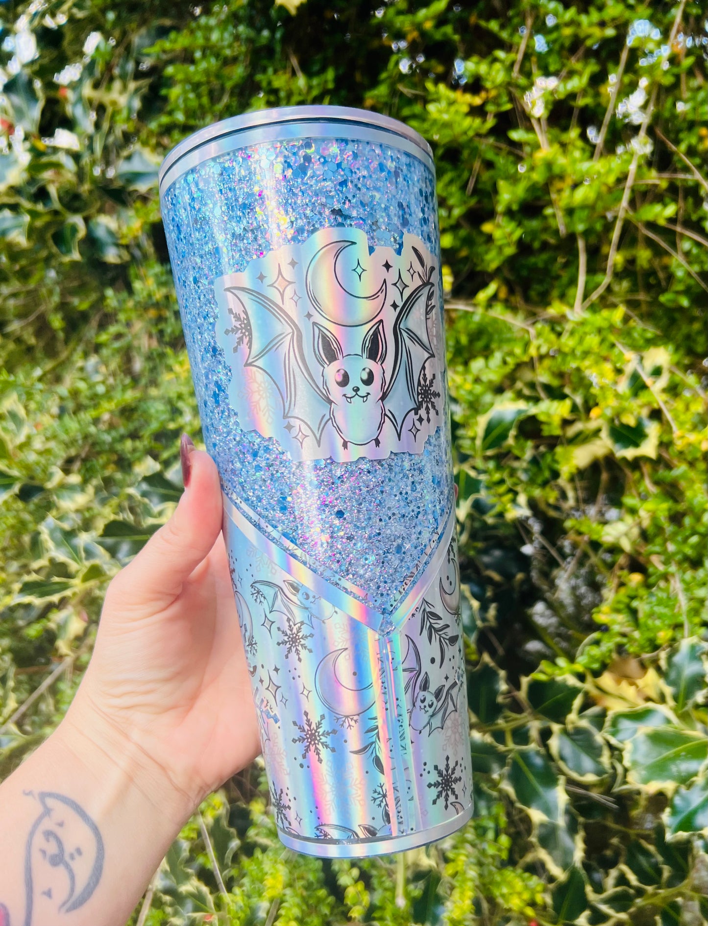 24oz peekaboo holographic bat  no globe tumbler