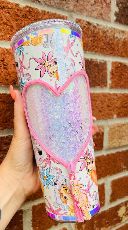 Puppy love 24oz zipper tumbler