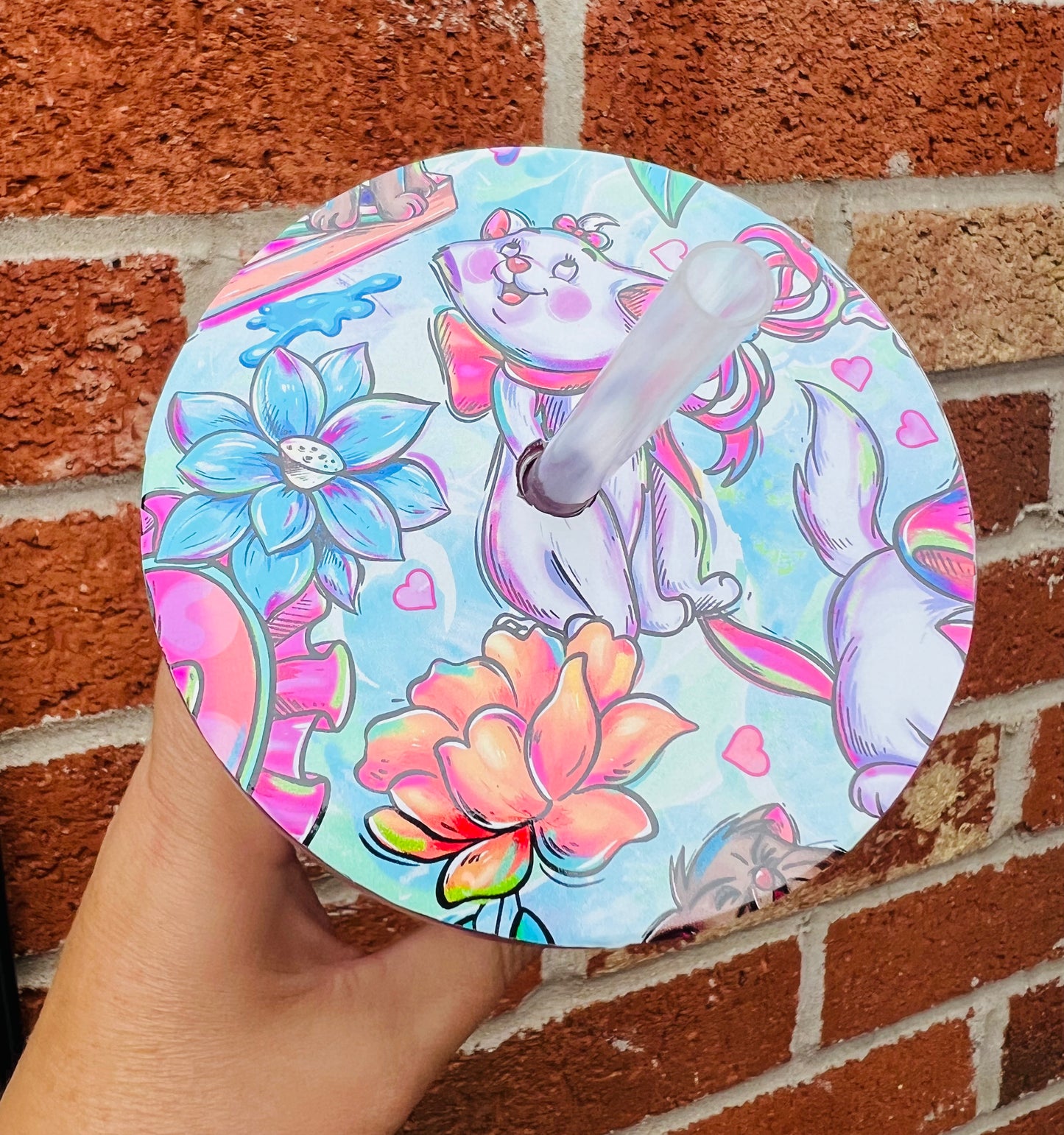 16oz Marie cat zipper tumbler