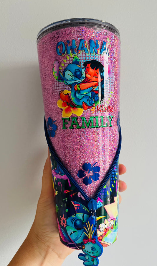 Little alien 24oz acrylic zipper tumbler