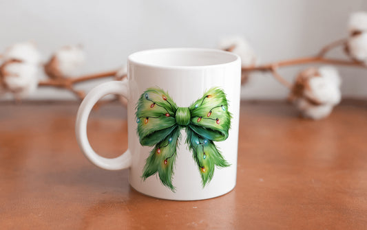 11oz grinch bow ceramic mug