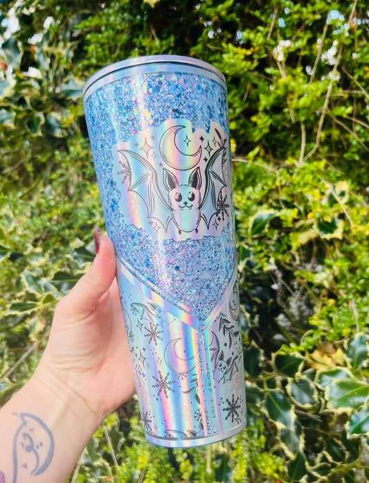 24oz peekaboo holographic bat  no globe tumbler
