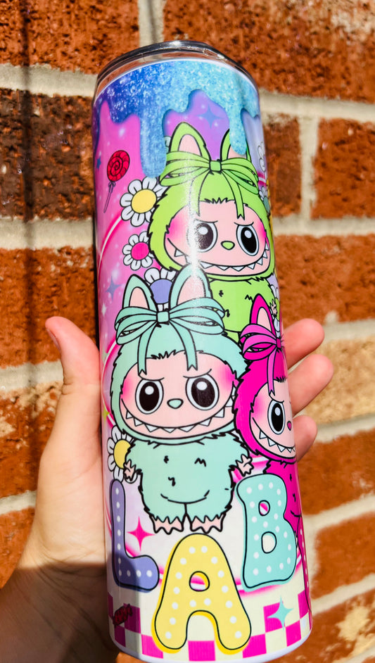 Rainbow monsters 20oz stainless steel tumbler