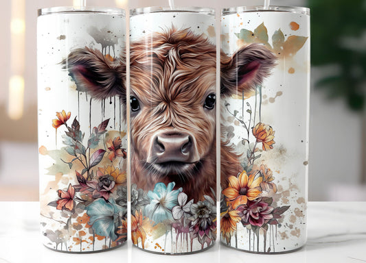 Autumn 🍂 highland cow 20oz stainless steel tumbler