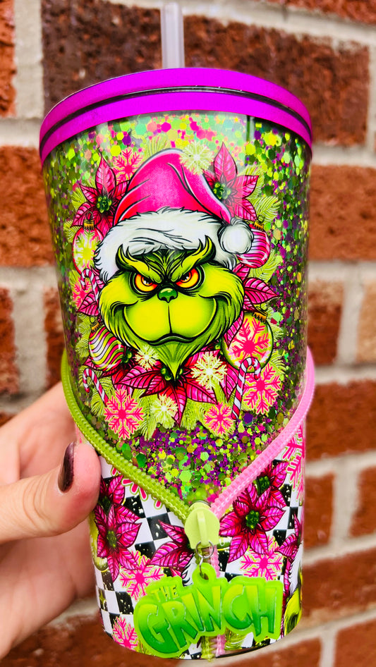 16oz the man who stole Christmas zipper tumbler