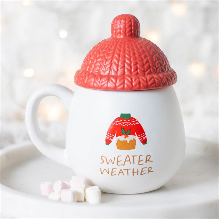 Sweater weather mug with hat lid