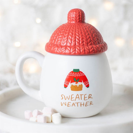 Sweater weather mug with hat lid